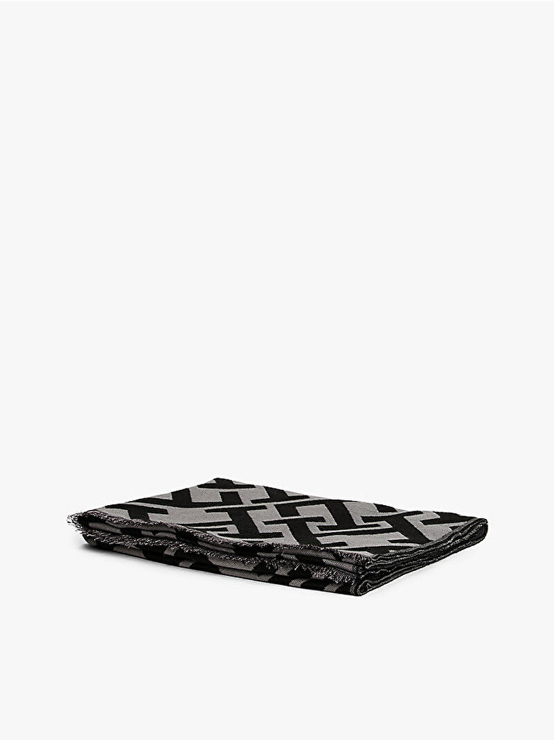 Kadın TH Monogram Heavy Atkı Siyah AW0AW180510GJ