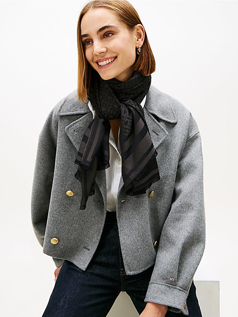 Kadın TH Monogram Atkı Siyah AW0AW18273BDS