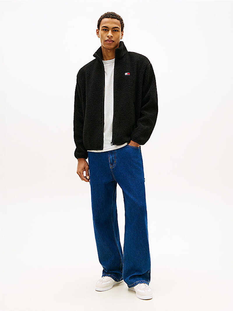 Erkek TJM Relax Badge Sweatshirt Siyah DM0DM22345BDS