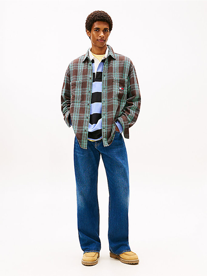 Erkek TJM Relax Check Brushed Gömlek Çok renkli DM0DM22411GW1