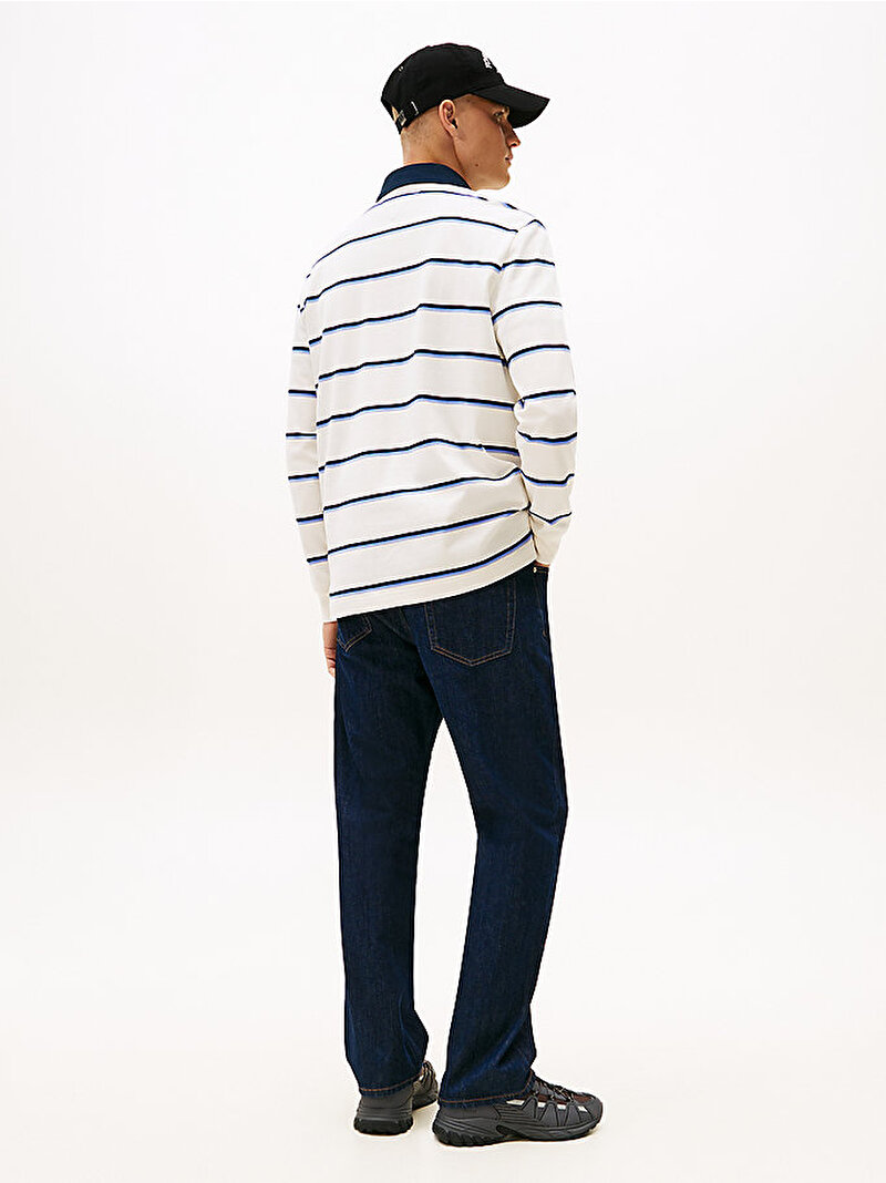 Erkek TJM Relax Woven Label Polo T-shirt Beyaz DM0DM228620FA