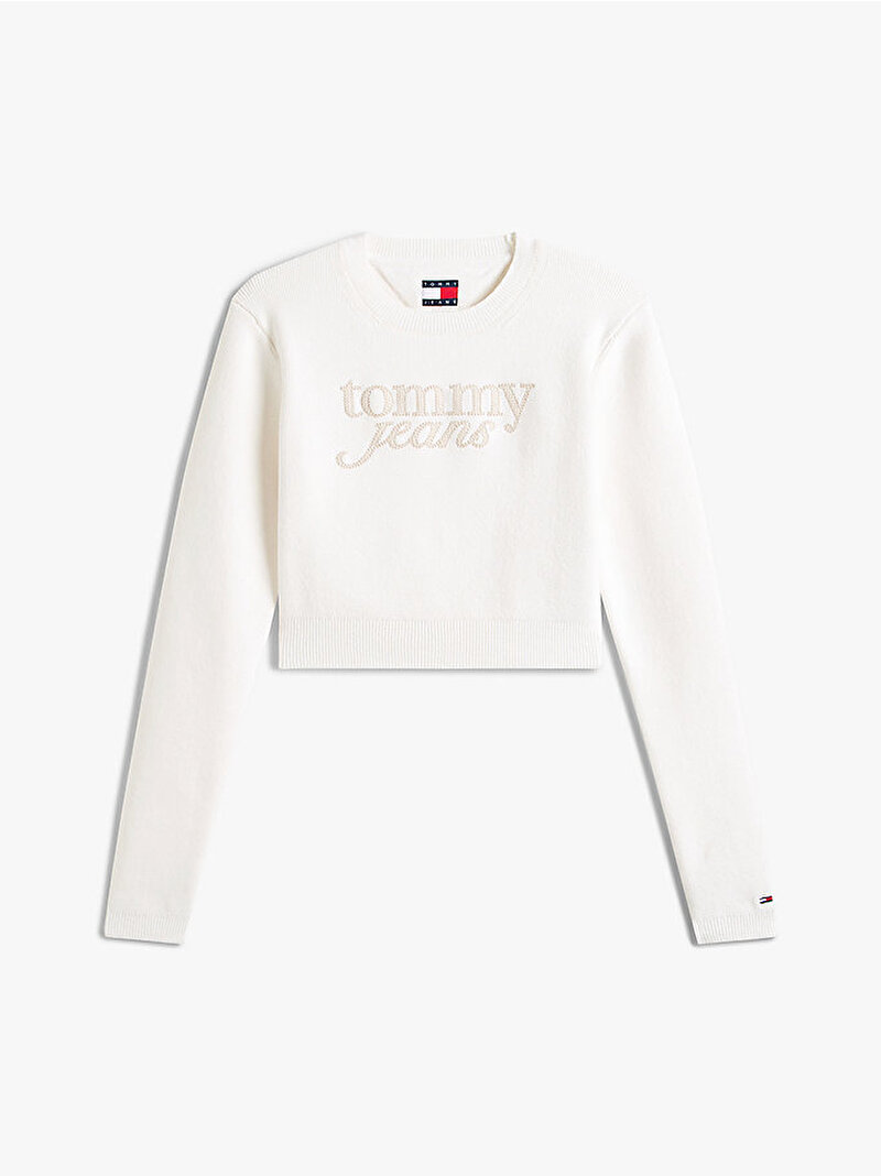 Kadın TJW Crop Chenille Kazak Beyaz DW0DW22028YBH