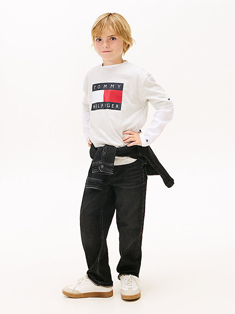 Erkek Çocuk Heritage Printed T-shirt Gri KB0KB10340P01