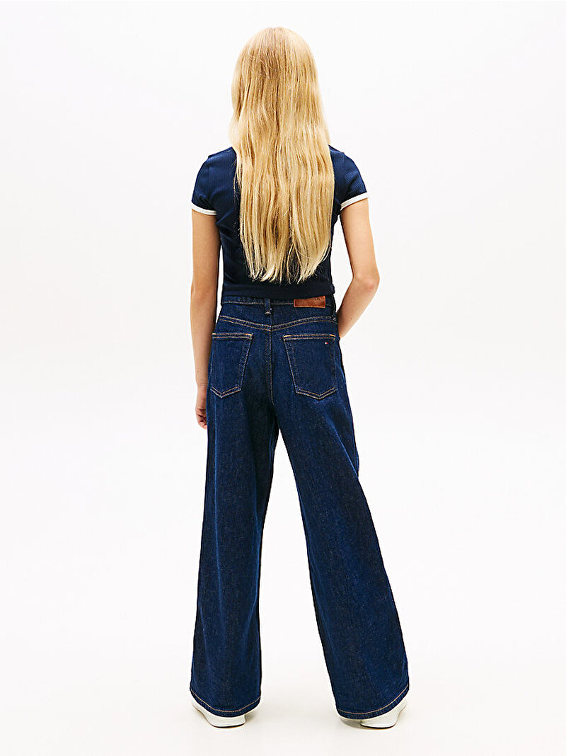 Kız Çocuk Heritage Flag T-shirt Lacivert KG0KG09066C1G