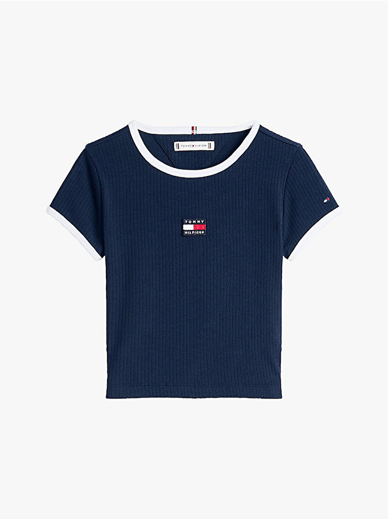 Kız Çocuk Heritage Flag T-shirt Lacivert KG0KG09066C1G