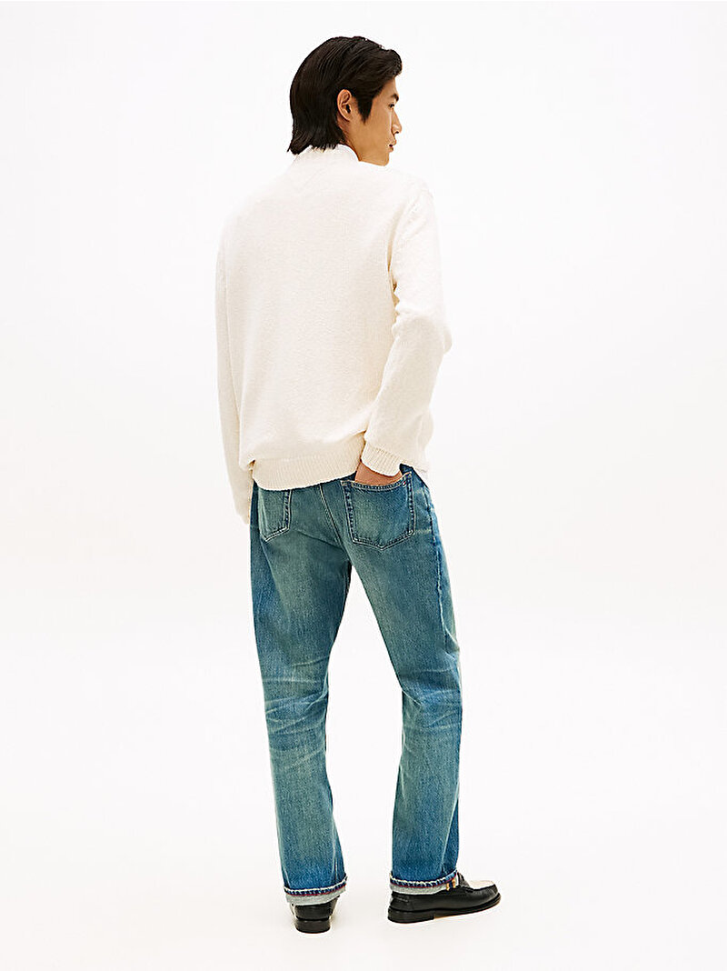 Erkek Soft Textured Crew Kazak Beyaz MW0MW41653AEF