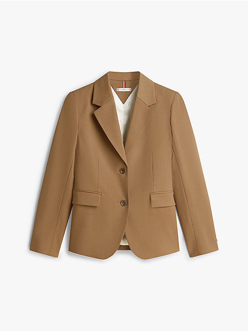 Kadın Timeless Wool Regular Blazer Kahverengi WW0WW46662R07