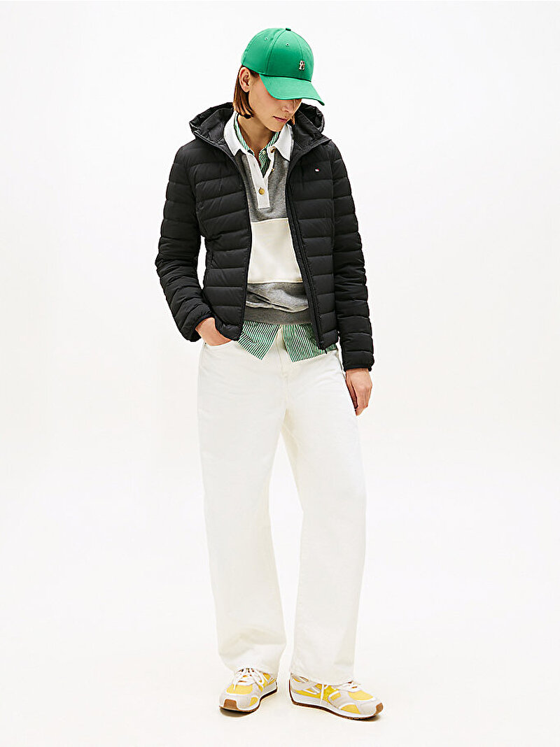 Kadın Stretch Puffer Mont Siyah WW0WW47753BDS