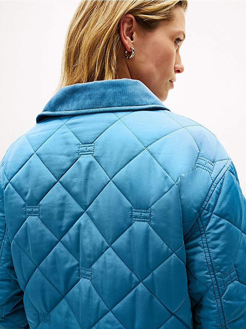 Kadın Padded Flag Quilted Mont Mavi WW0WW47998DA2