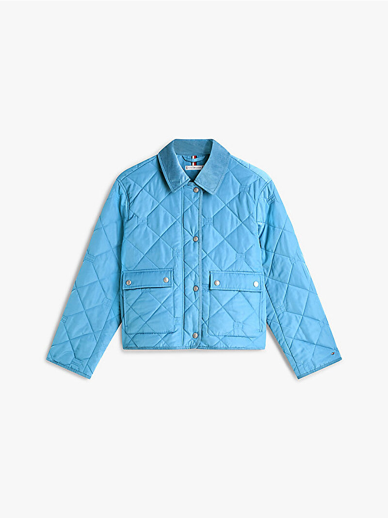 Kadın Padded Flag Quilted Mont Mavi WW0WW47998DA2