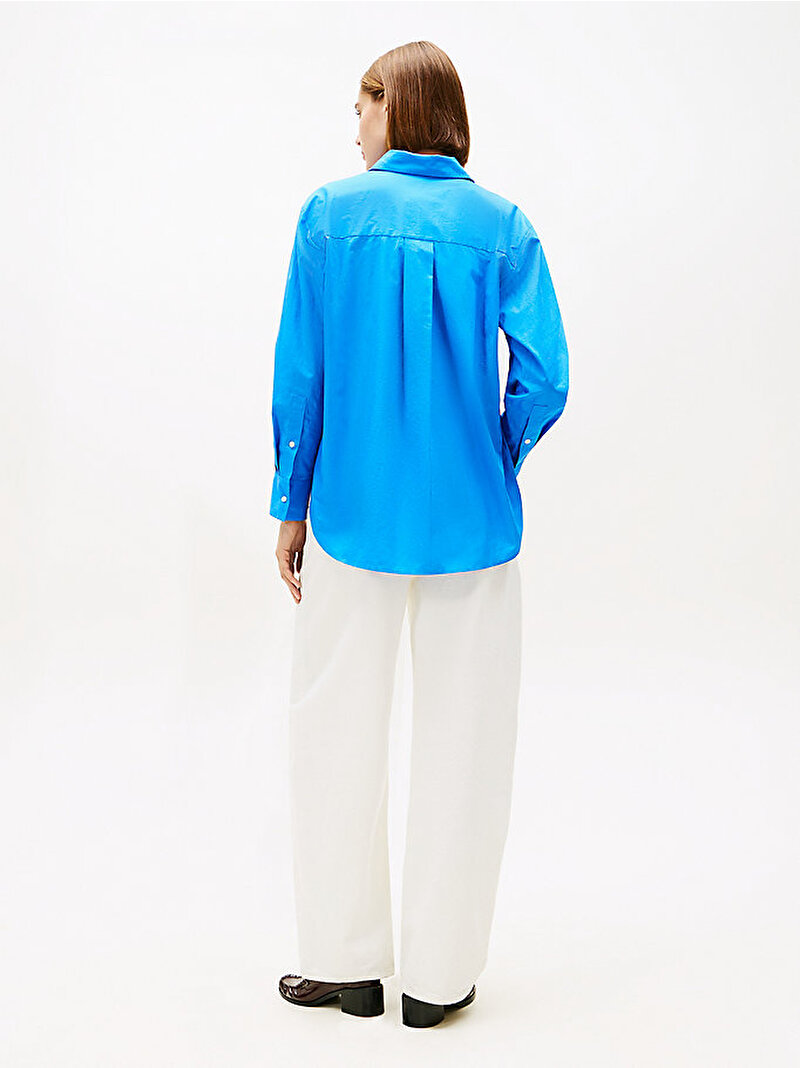 Kadın Cotton Easy Gömlek Mavi WW0WW48190C4H