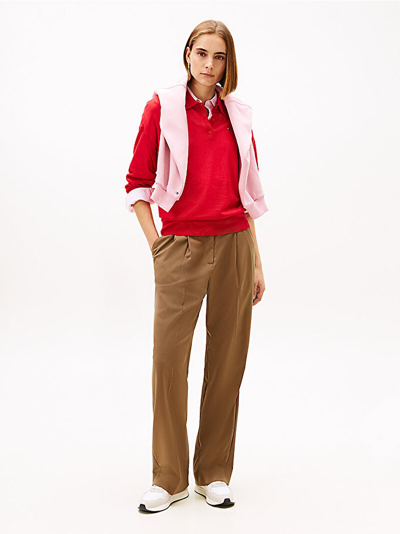 Kadın Merino Silk Kazak Kırmızı WW0WW48449XLG