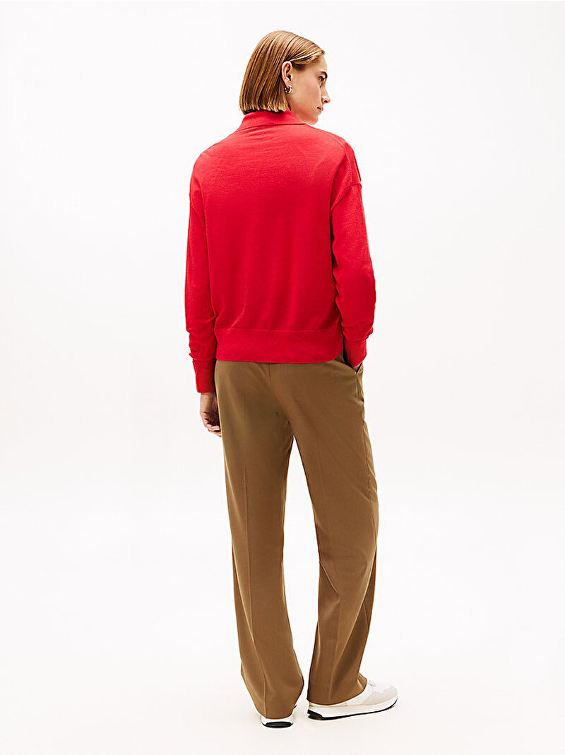 Kadın Merino Silk Kazak Kırmızı WW0WW48449XLG