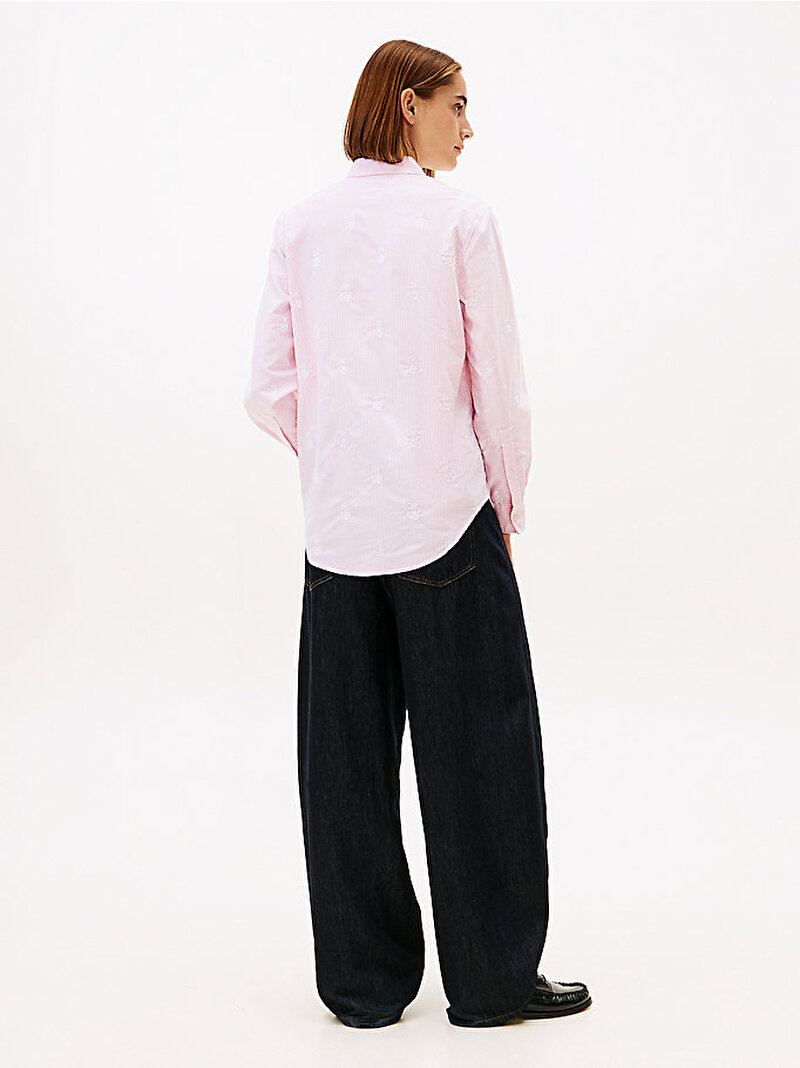 Kadın Oxford Relaxed Gömlek Pembe WW0WW4938604J