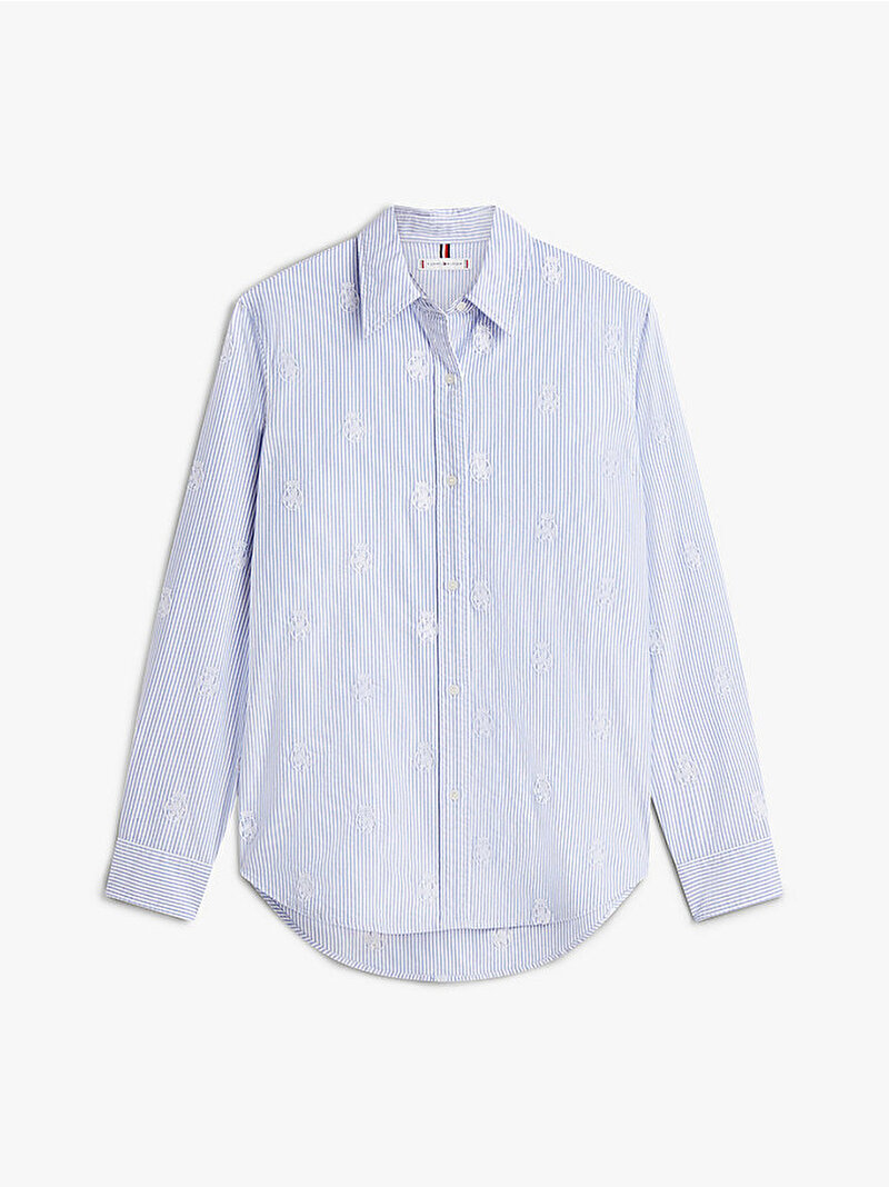 Kadın Oxford Relaxed Gömlek Mavi WW0WW493860Y7