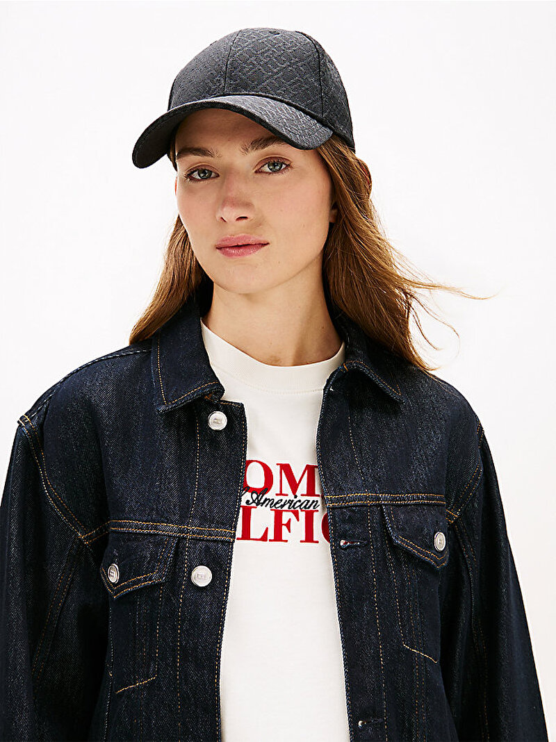 Kadın TH Monogram Şapka Siyah AW0AW18058BDS