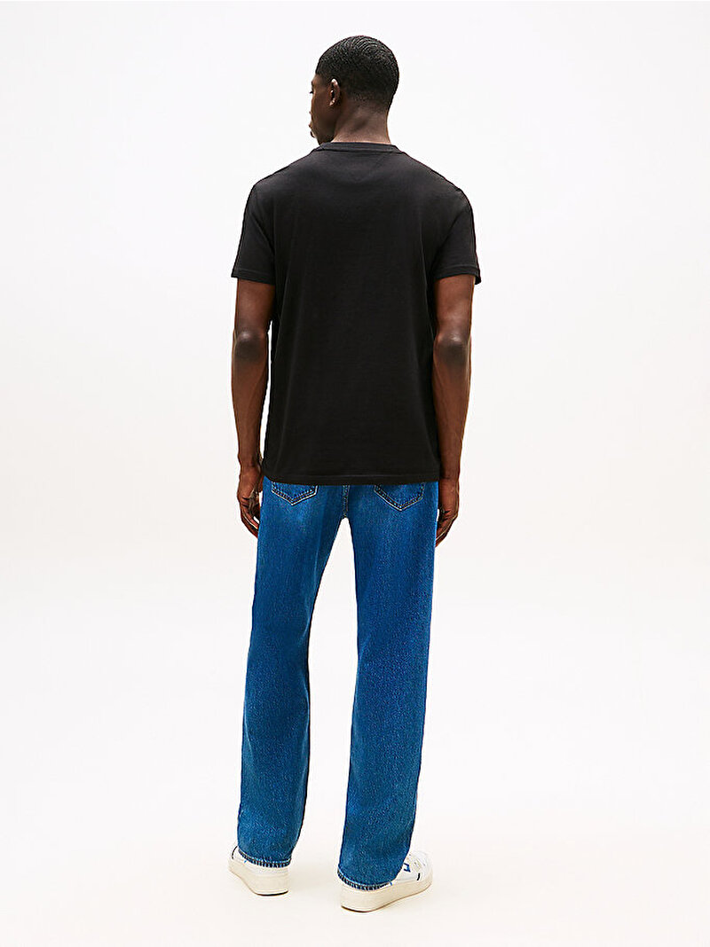Erkek TJM Slim Linear Chest T-shirt Siyah DM0DM21780BDS
