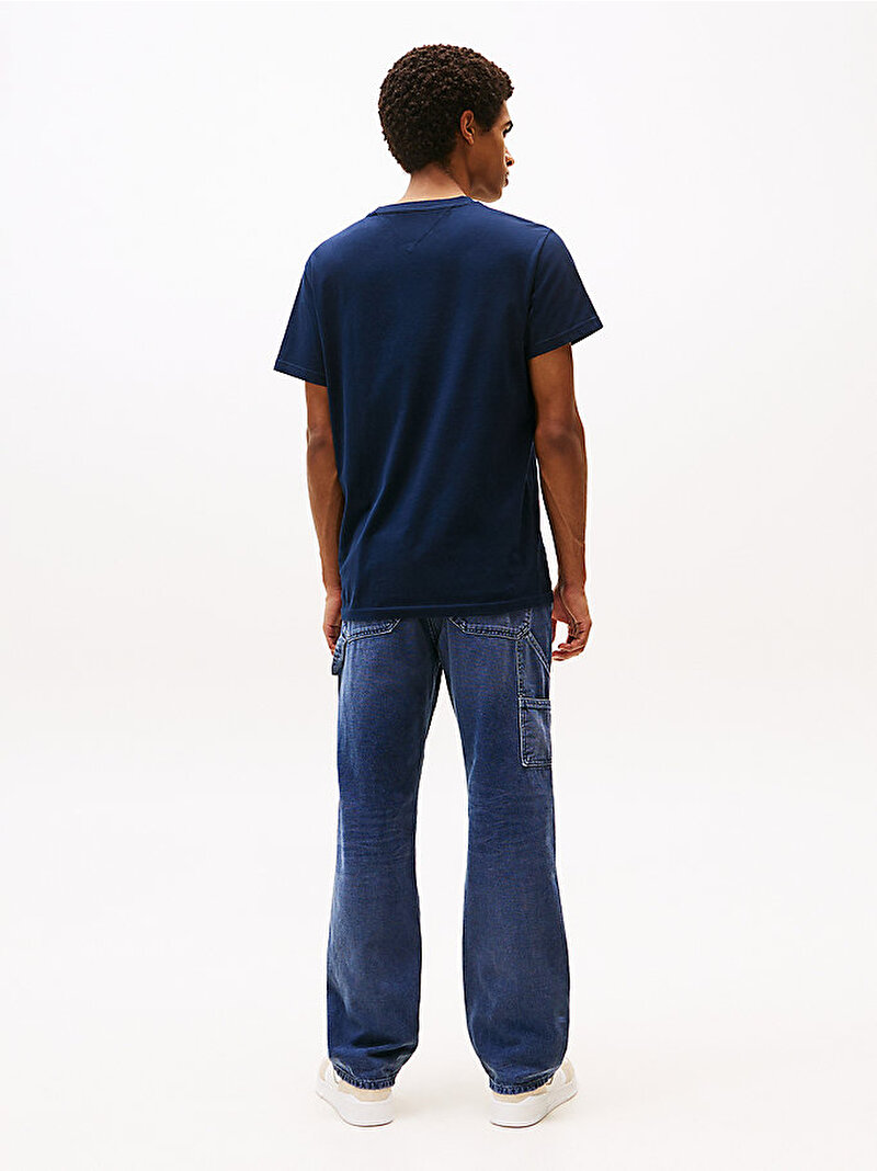 Erkek TJM Slim Linear Chest T-shirt Lacivert DM0DM21780C1G