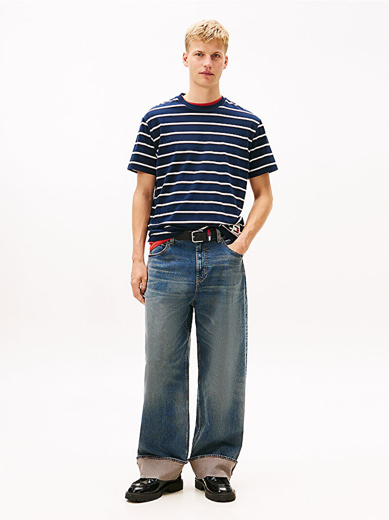 Erkek TJM Relax Label T-shirt Lacivert DM0DM22325C1G