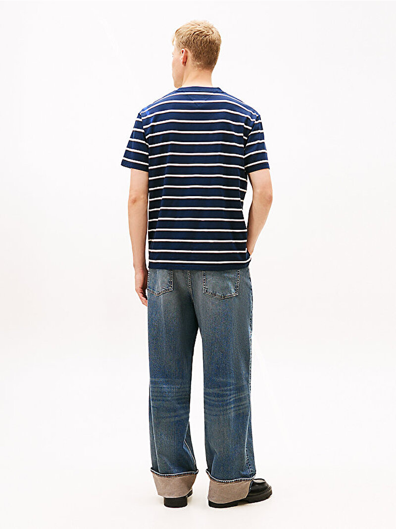 Erkek TJM Relax Label T-shirt Lacivert DM0DM22325C1G