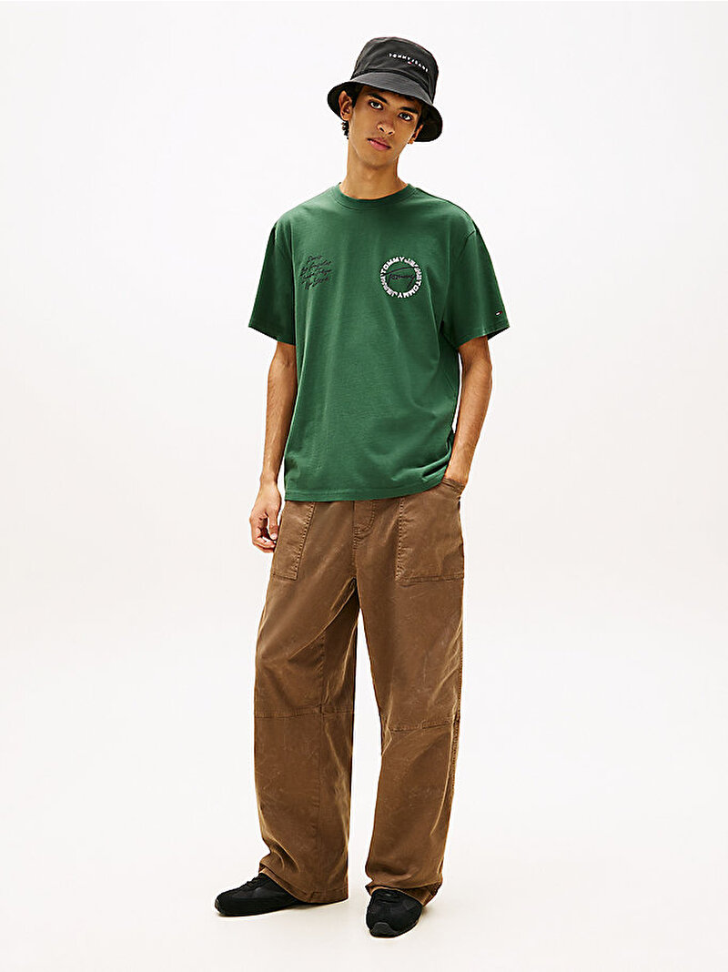Erkek TJM Relax Sign Cricle T-shirt Yeşil DM0DM22535MBL