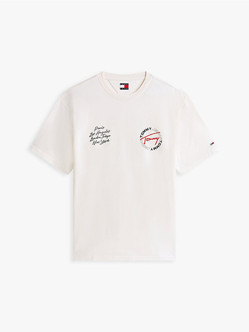 Erkek TJM Relax Sign Cricle T-shirt Beyaz DM0DM22535YBH