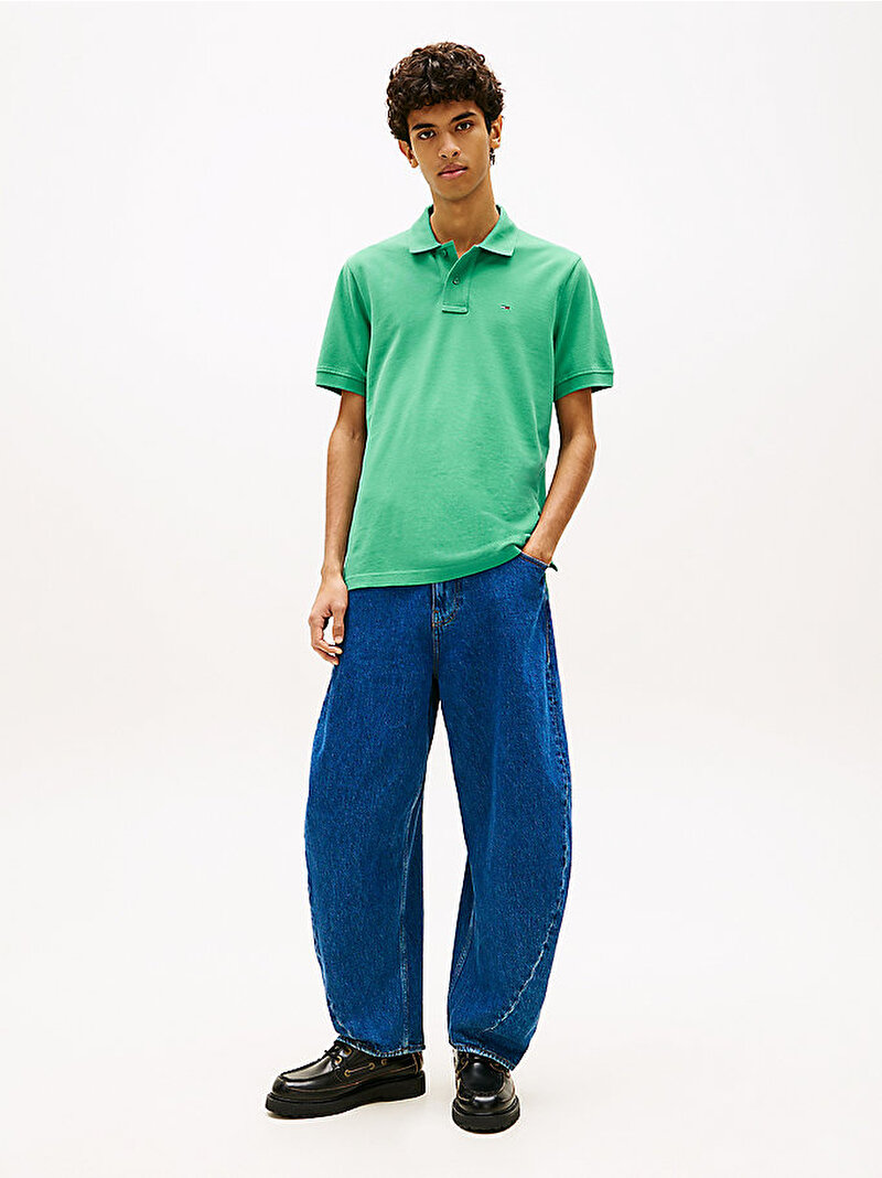 Erkek TJM Regular Essential Polo T-shirt Yeşil DM0DM22711L5Y