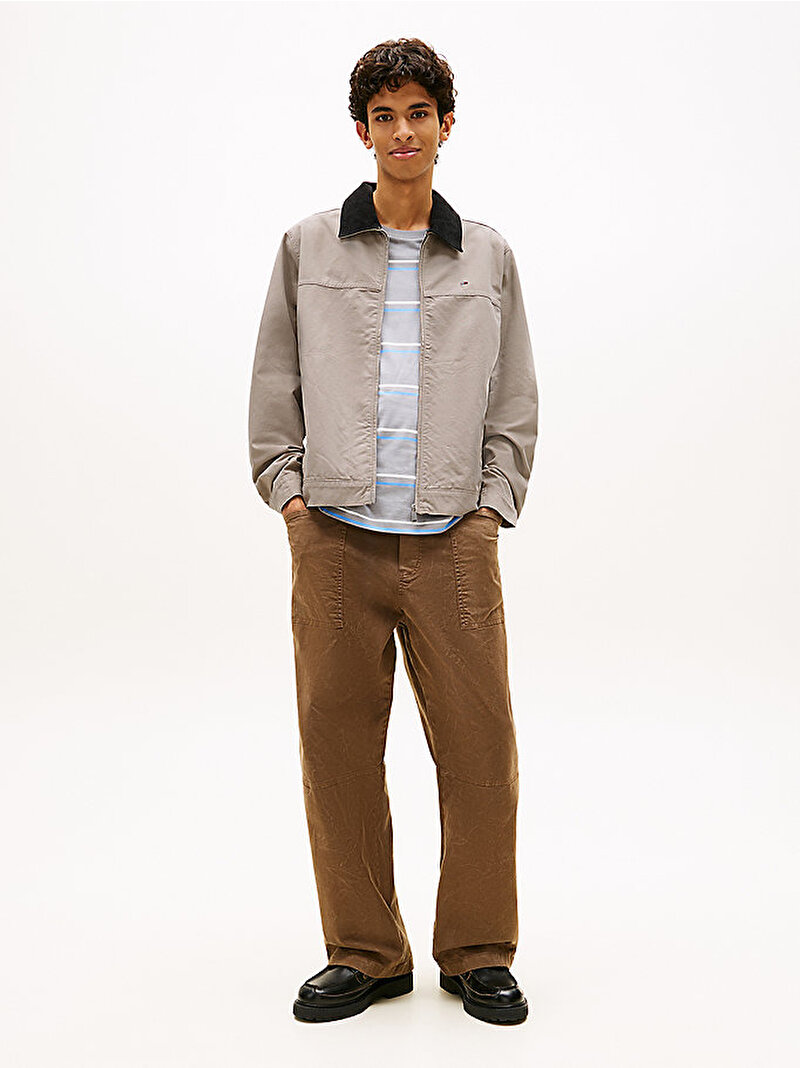 Erkek TJM Regular Cotton Trucker Denim Ceket Bej DM0DM22743PKE