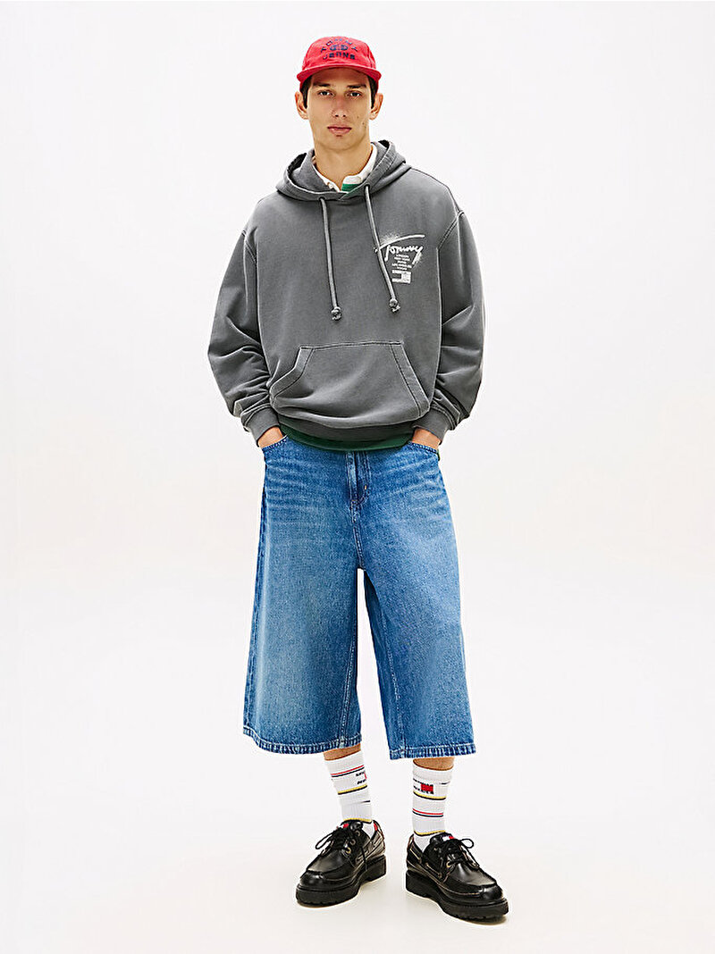 Erkek TJM Relax Neon Sweatshirt Siyah DM0DM22840BDS