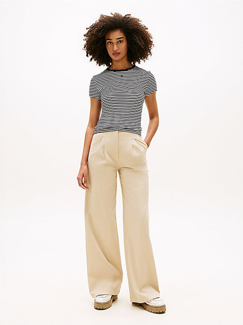 Kadın TJW Slim Essential T-shirt Siyah DW0DW173830AQ