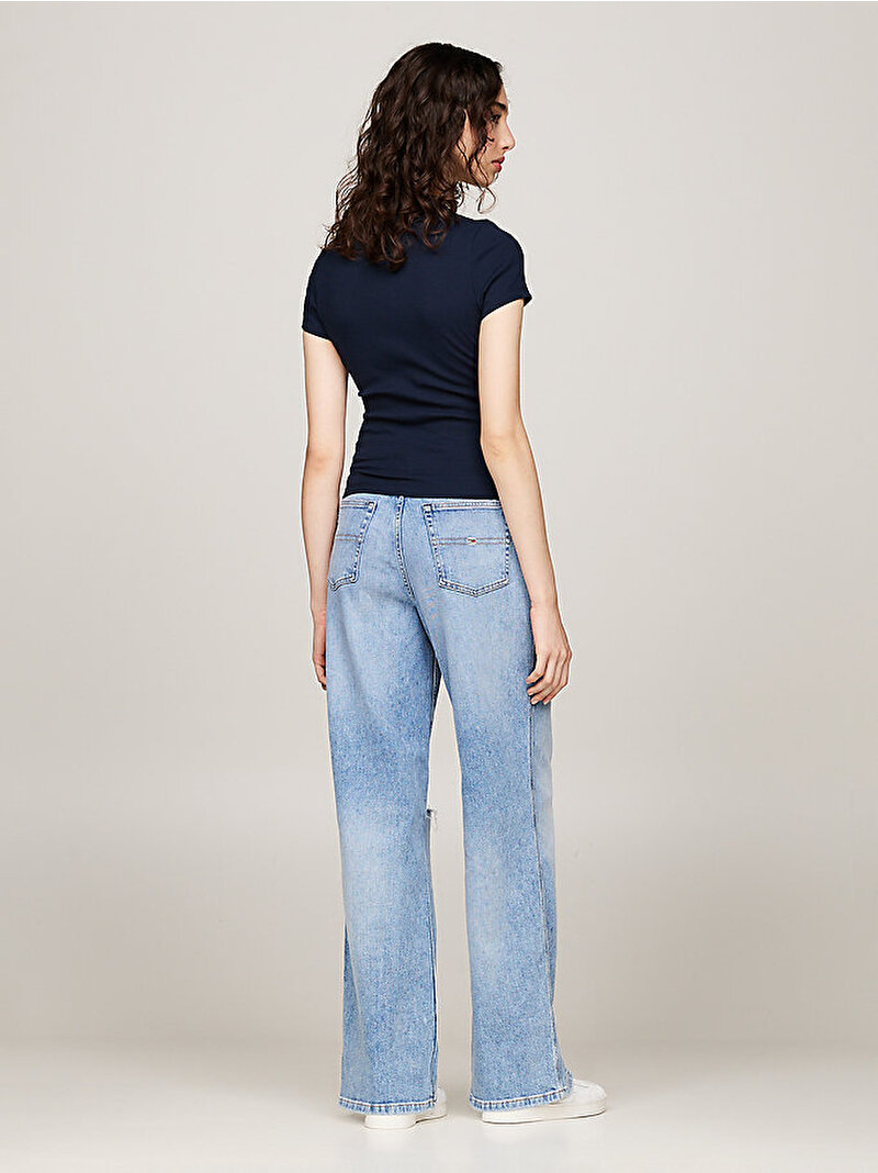 Kadın TJW Slim Badge Rib T-shirt Lacivert DW0DW17881C1G