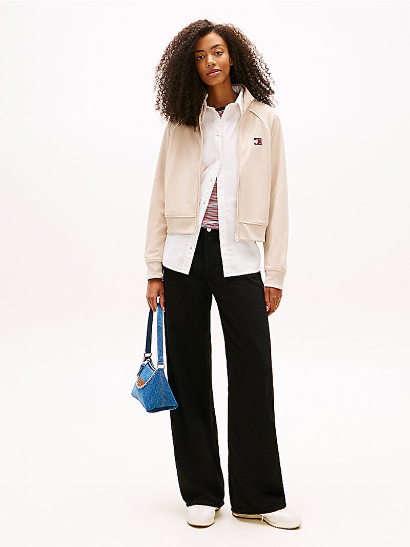 Kadın TJW Badge Track Sweatshirt Bej DW0DW21930ABY