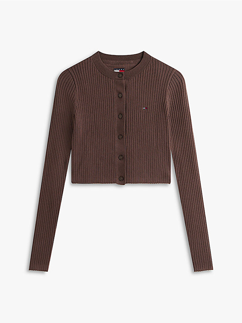 Kadın TJW Cropped Rib Hırka Kahverengi DW0DW22023GW1