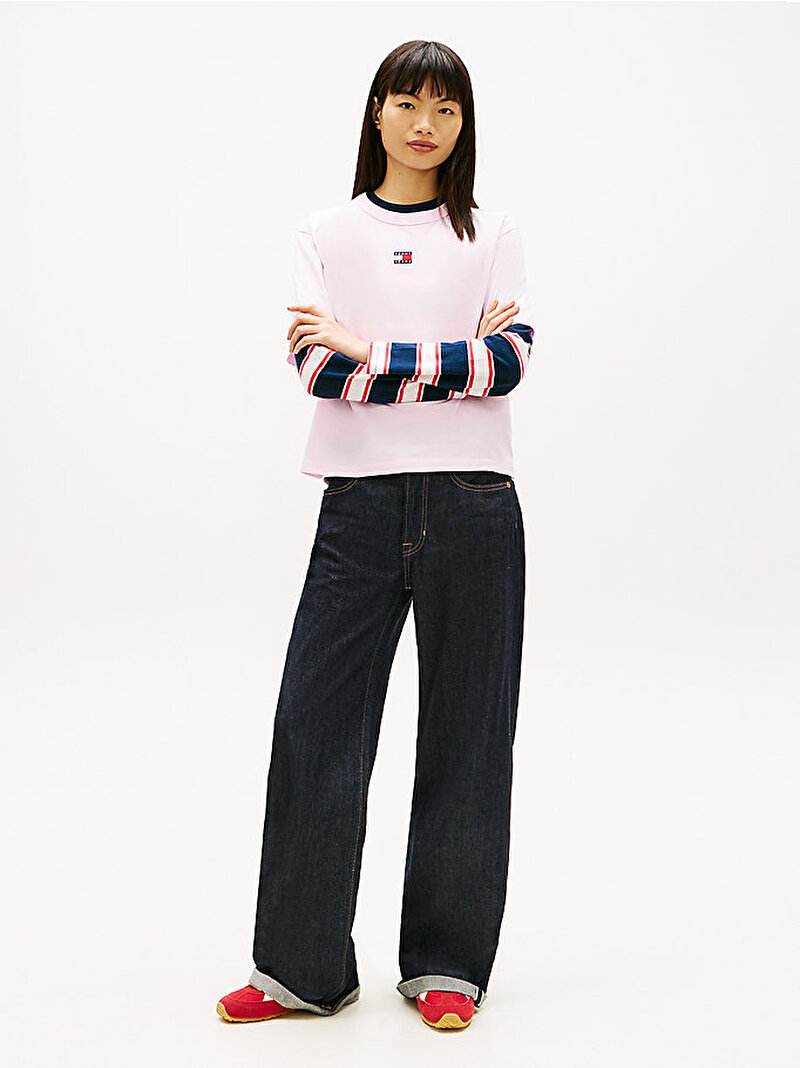 Kadın TJW Boxy Badge T-shirt Pembe DW0DW22202TN9