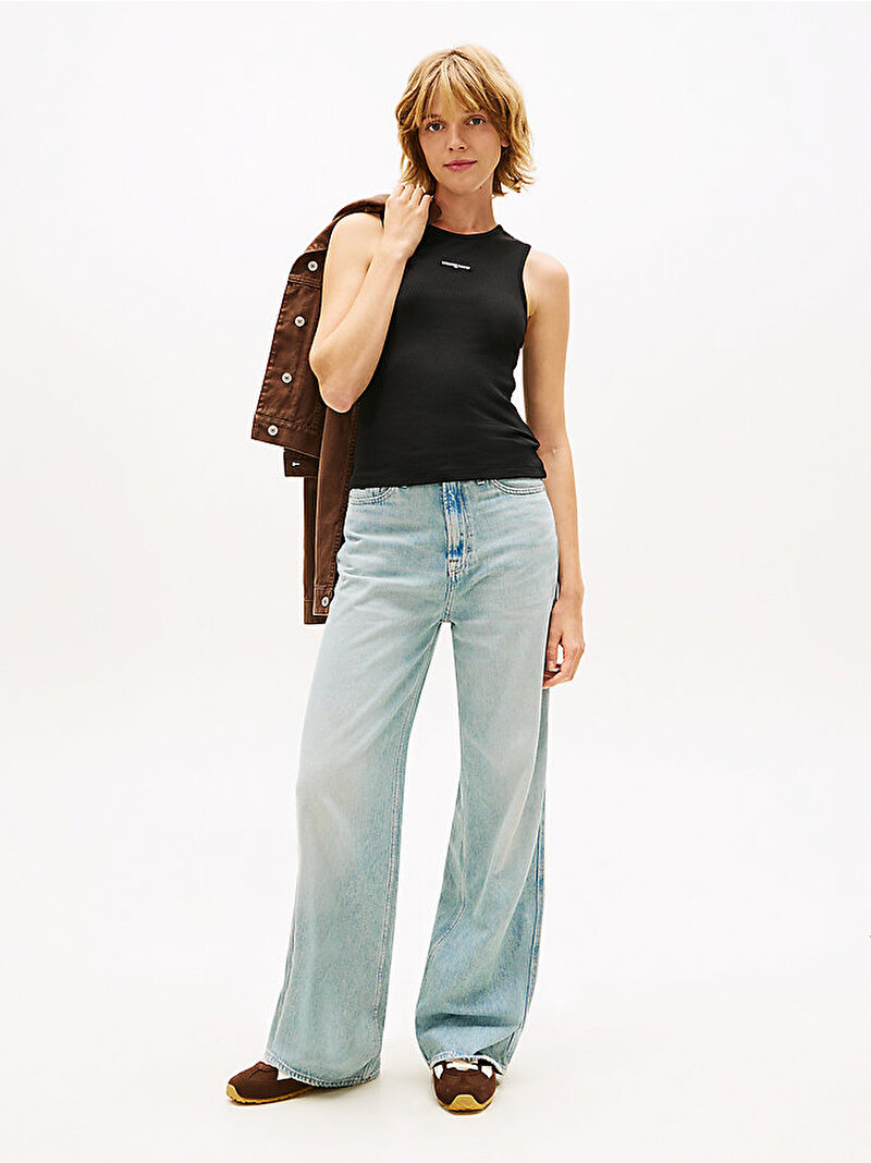 Kadın TJW Slim T-shirt Siyah DW0DW22282BDS