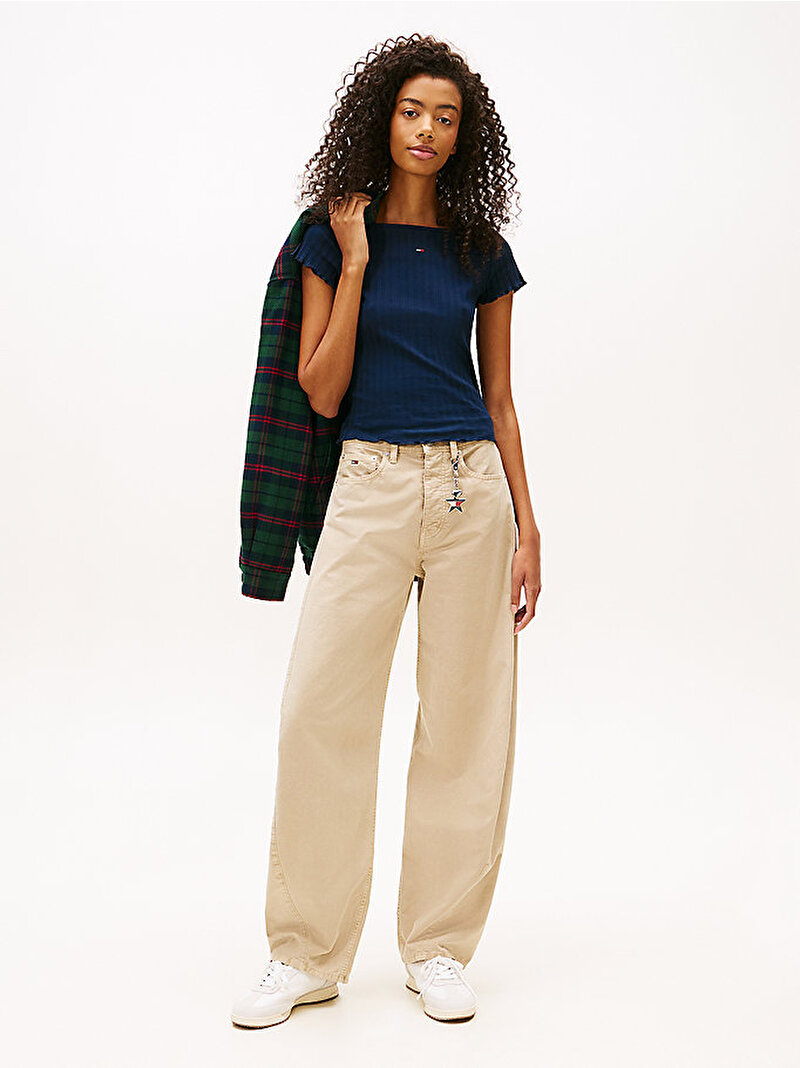 Kadın TJW Slim Rib T-shirt Lacivert DW0DW22460C1G