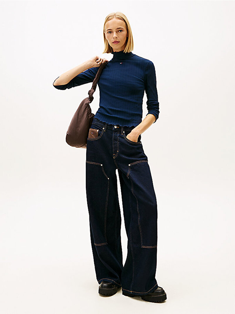 Kadın TJW Slim Rib T-shirt Lacivert DW0DW22461C1G