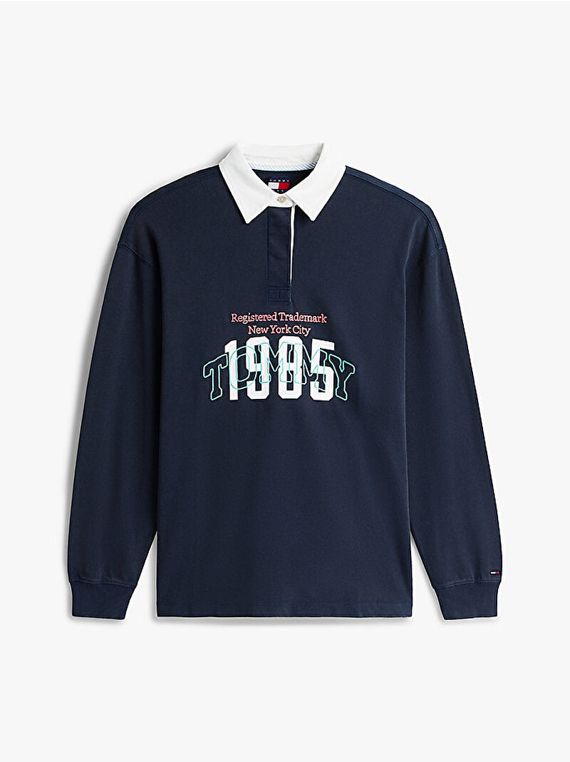 Kadın TJW Oversize Varsity Rugby Sweatshirt Lacivert DW0DW22581C1G