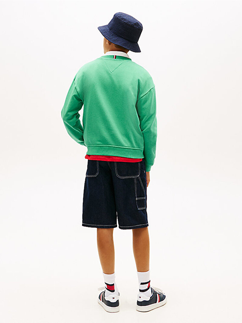 Erkek Çocuk Hilfiger Varsity Sweatshirt Yeşil KB0KB10404L5Y