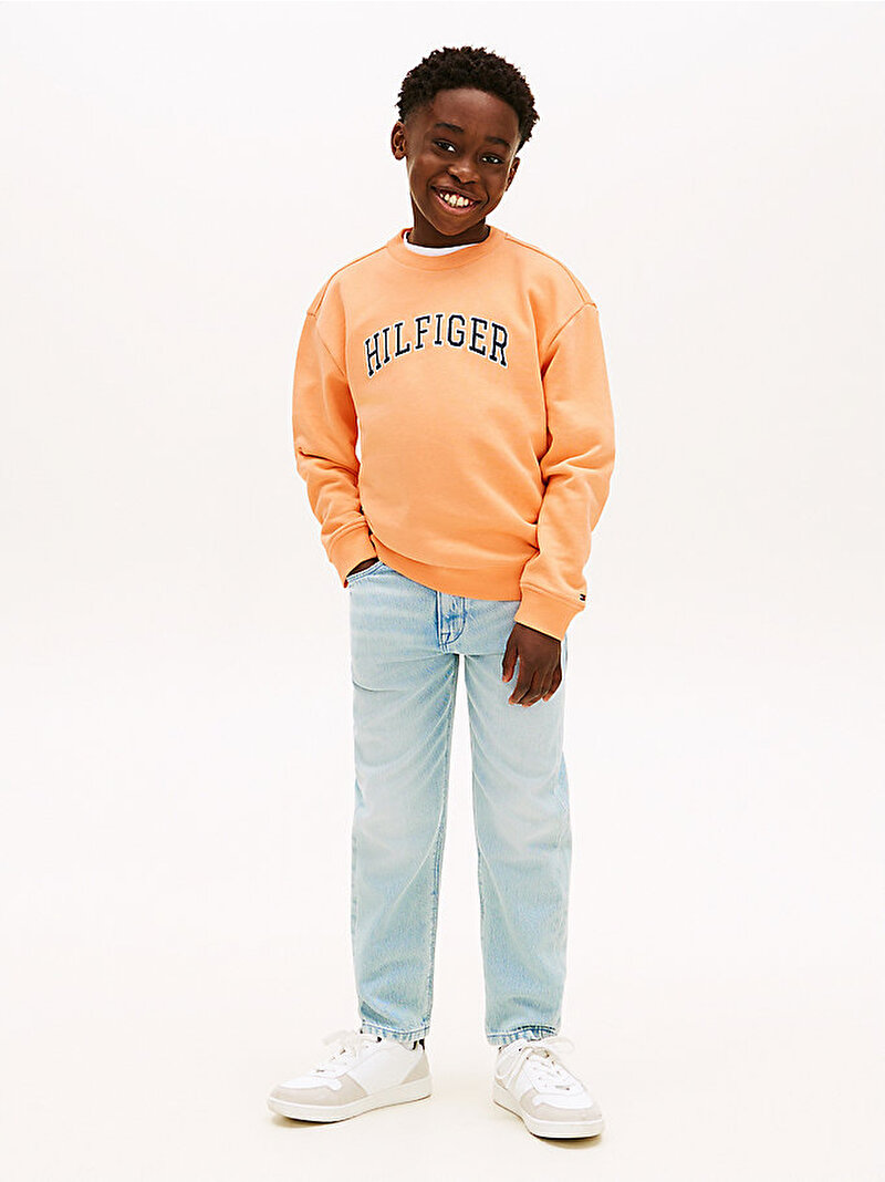 Erkek Çocuk Hilfiger Varsity Sweatshirt Turuncu KB0KB10404SEV