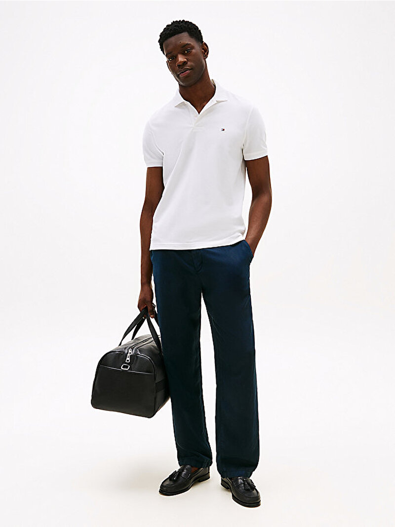 Erkek Performance Pique Polo T-shirt Beyaz MW0MW37309YBR