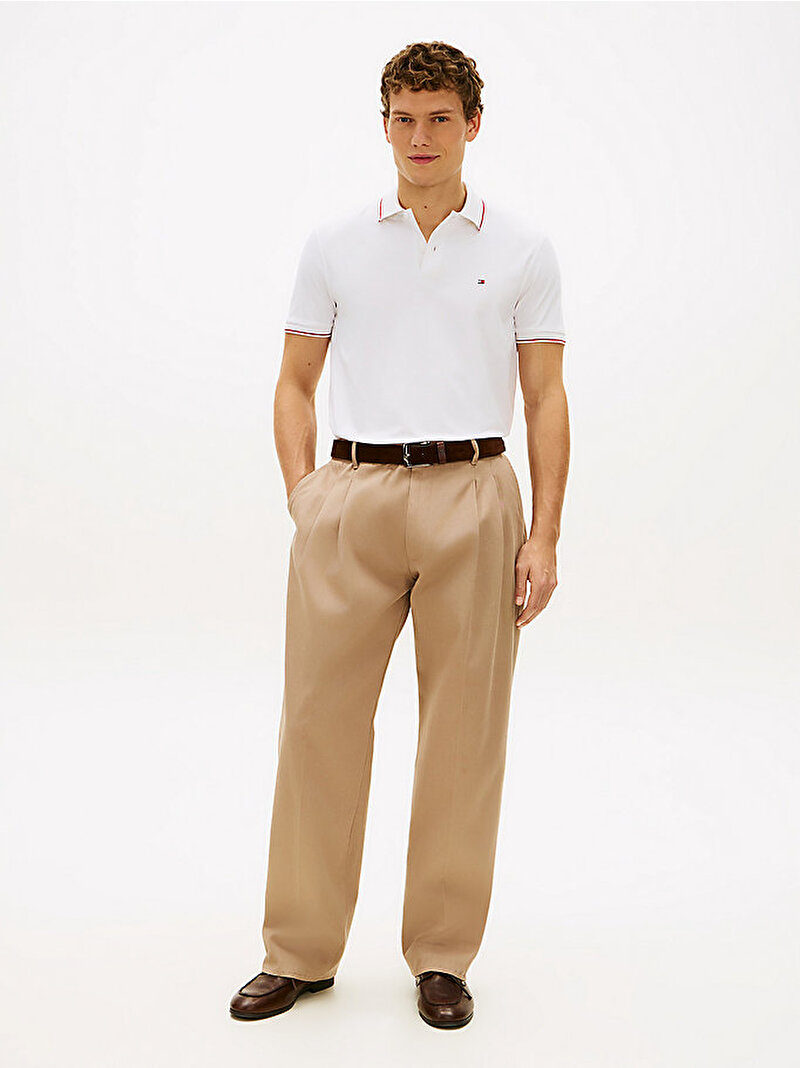 Erkek Performance Jersey Polo T-shirt Beyaz MW0MW37310YBR