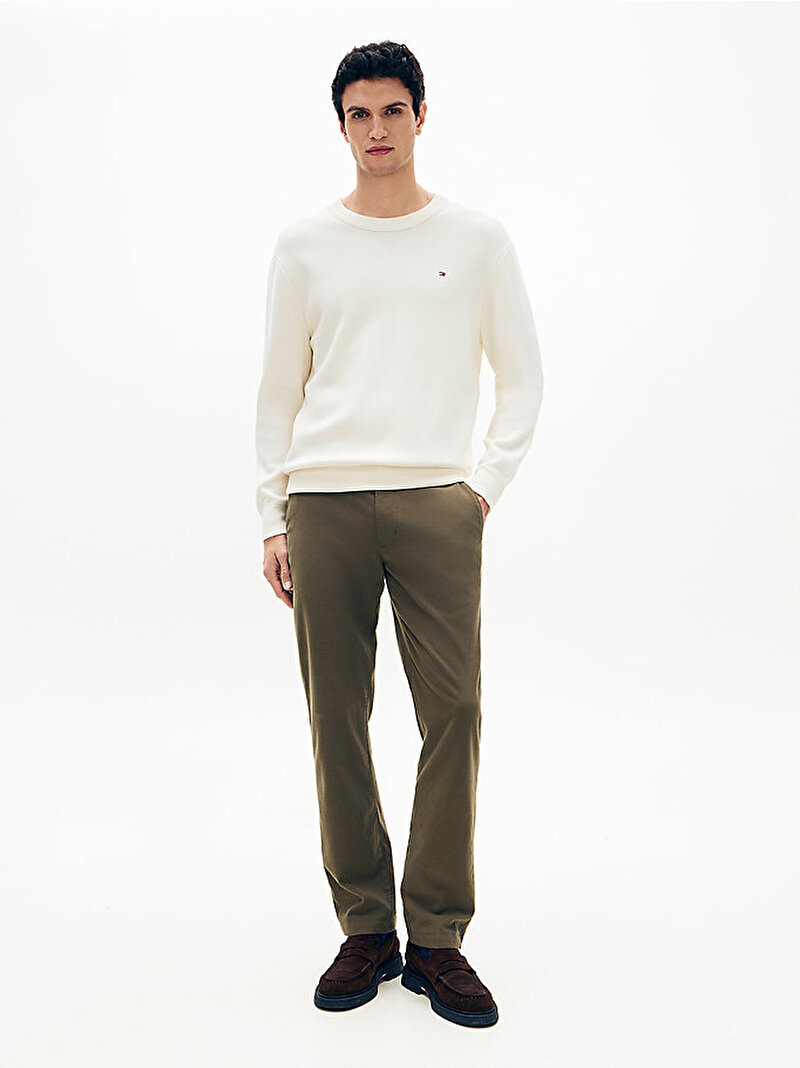 Erkek Full Milano Crew Neck Kazak Beyaz MW0MW41649Z00