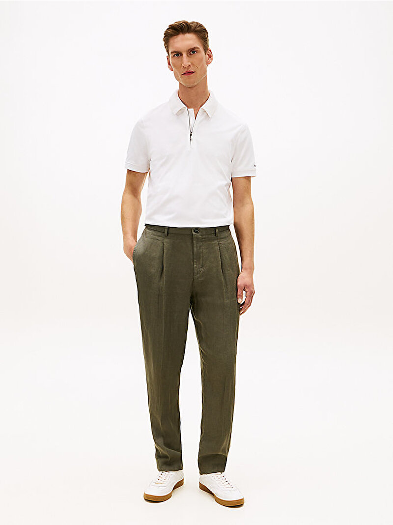 Erkek DC Performance Zip Polo T-shirt Beyaz MW0MW41774YBI