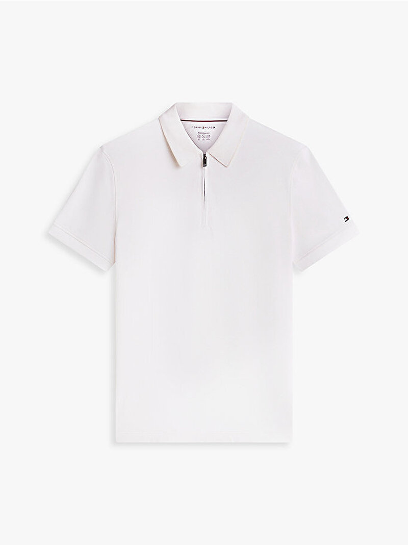 Erkek DC Performance Zip Polo T-shirt Beyaz MW0MW41774YBI