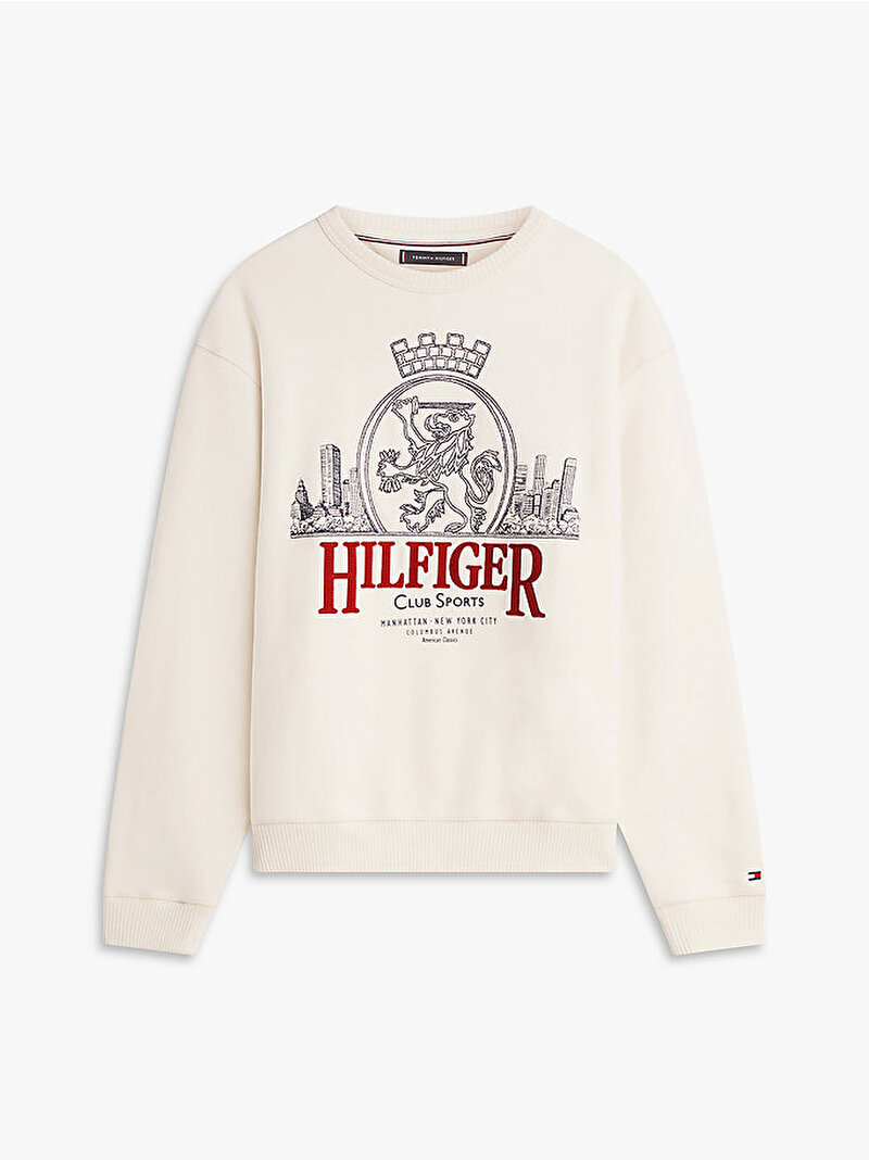 Erkek Heritage Series Crest Sweatshirt Beyaz MW0MW42479Z00