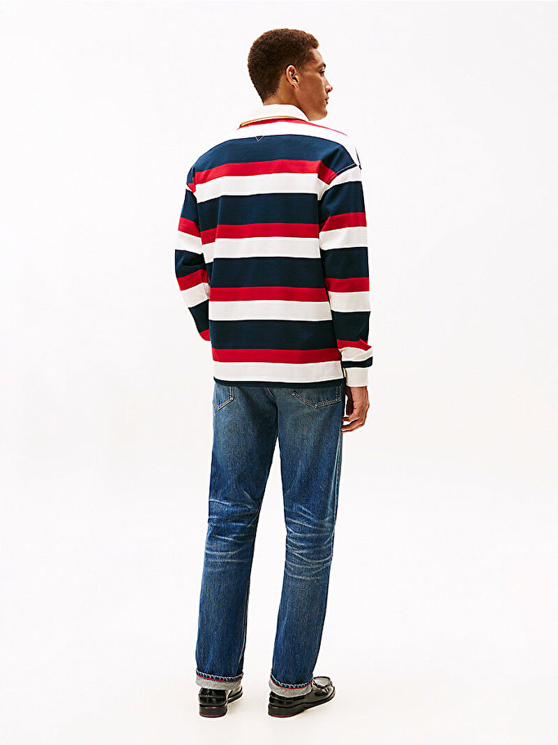 Erkek Crest Stripped Rugby Sweatshirt Çok renkli MW0MW426120FB