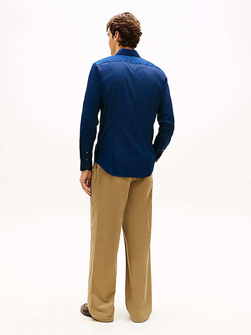 Erkek DC Flex Collar Solid Gömlek Lacivert MW0MW42779DCA