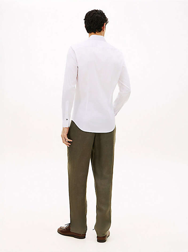 Erkek NY Flex Collar Solid Gömlek Beyaz MW0MW42779YCF