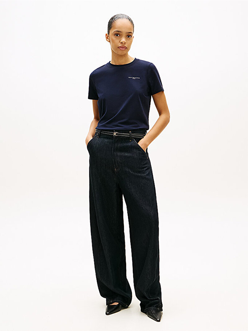 Kadın 1985 Regular Mini Crop T-shirt Lacivert WW0WW3787702G